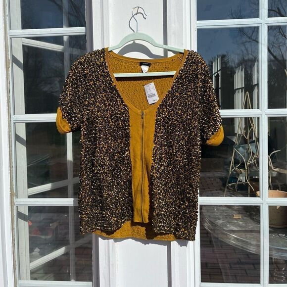 J Crew Collection Sequin Zipped Cardigan Sweater NWT - Picture 1 of 7
